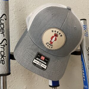 Grey and White Boxer Golf Hat