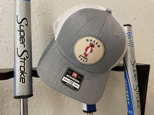Grey and White Boxer Golf Hat